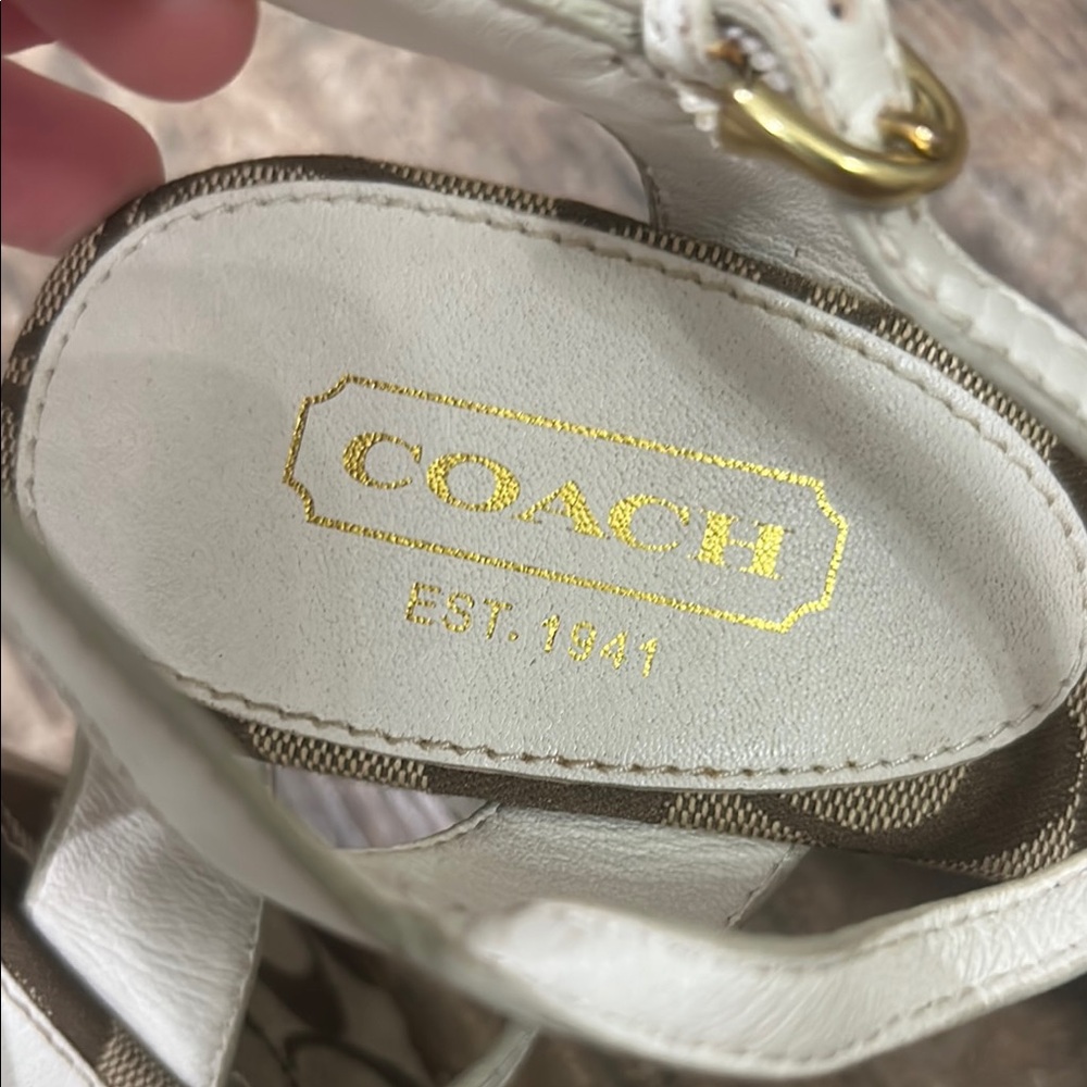 Coach Signature Multicolor Wedge Sandals - Picture 6 of 12